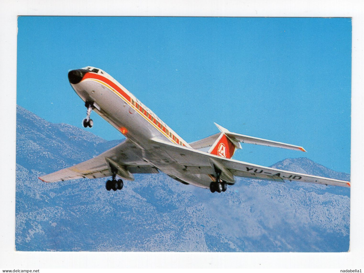 1970. YUGOSLAVIA,TUPOLEV-TU 134A AEROPLANE,AVIOGENEX,POSTCARD ,MINT - Jugoslawien