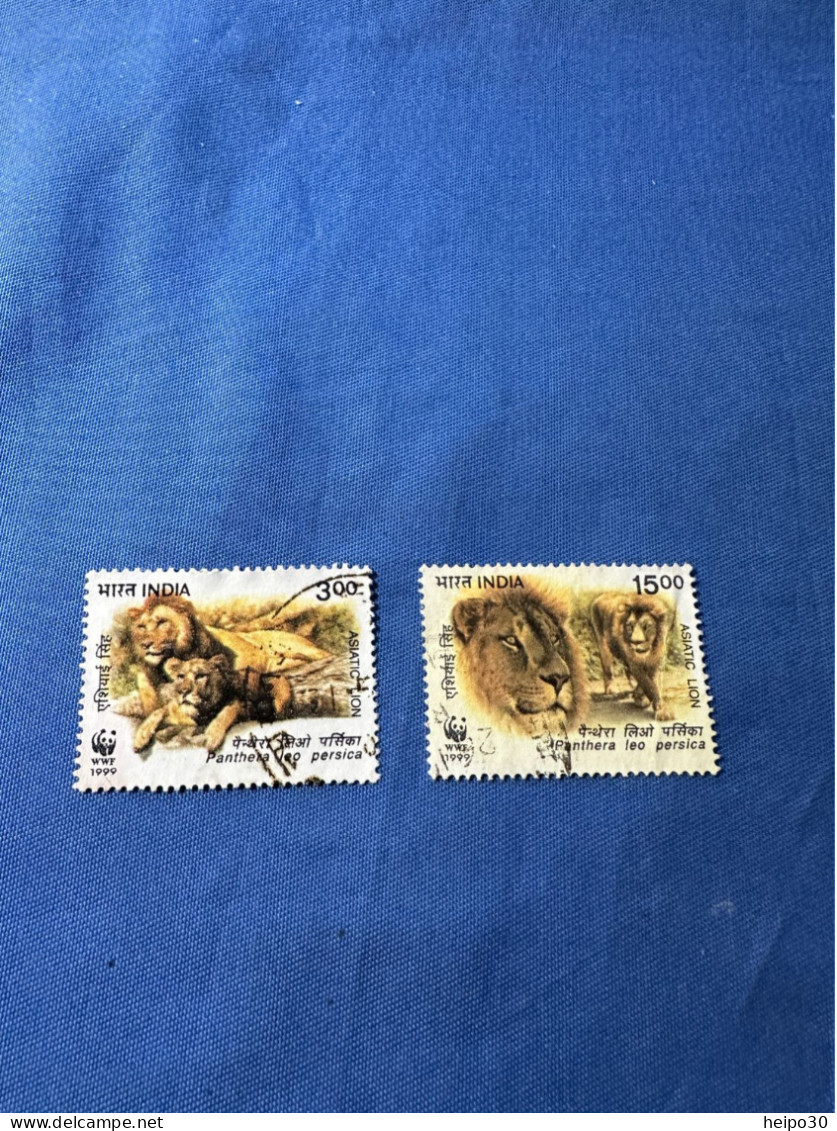India 1999 Michel 1706-07 Ind. Löwe - Used Stamps