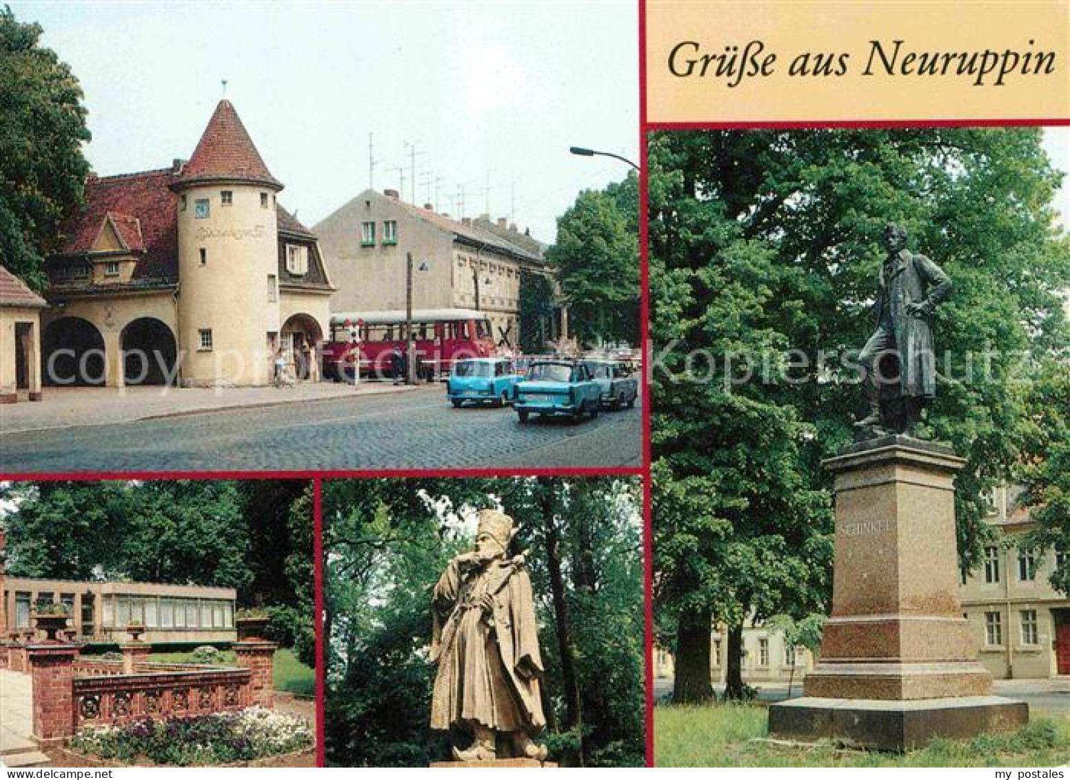 72631952 Neuruppin Bahnhof Rheinsberger Tor Cafe Tempelgarten Plastik Schinkelde - Neuruppin