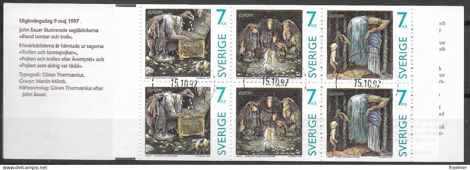 Sweden Michel SE MH228  Europa (C.E.P.T.) 1997 - Sages And Legends - Used - 1981-..