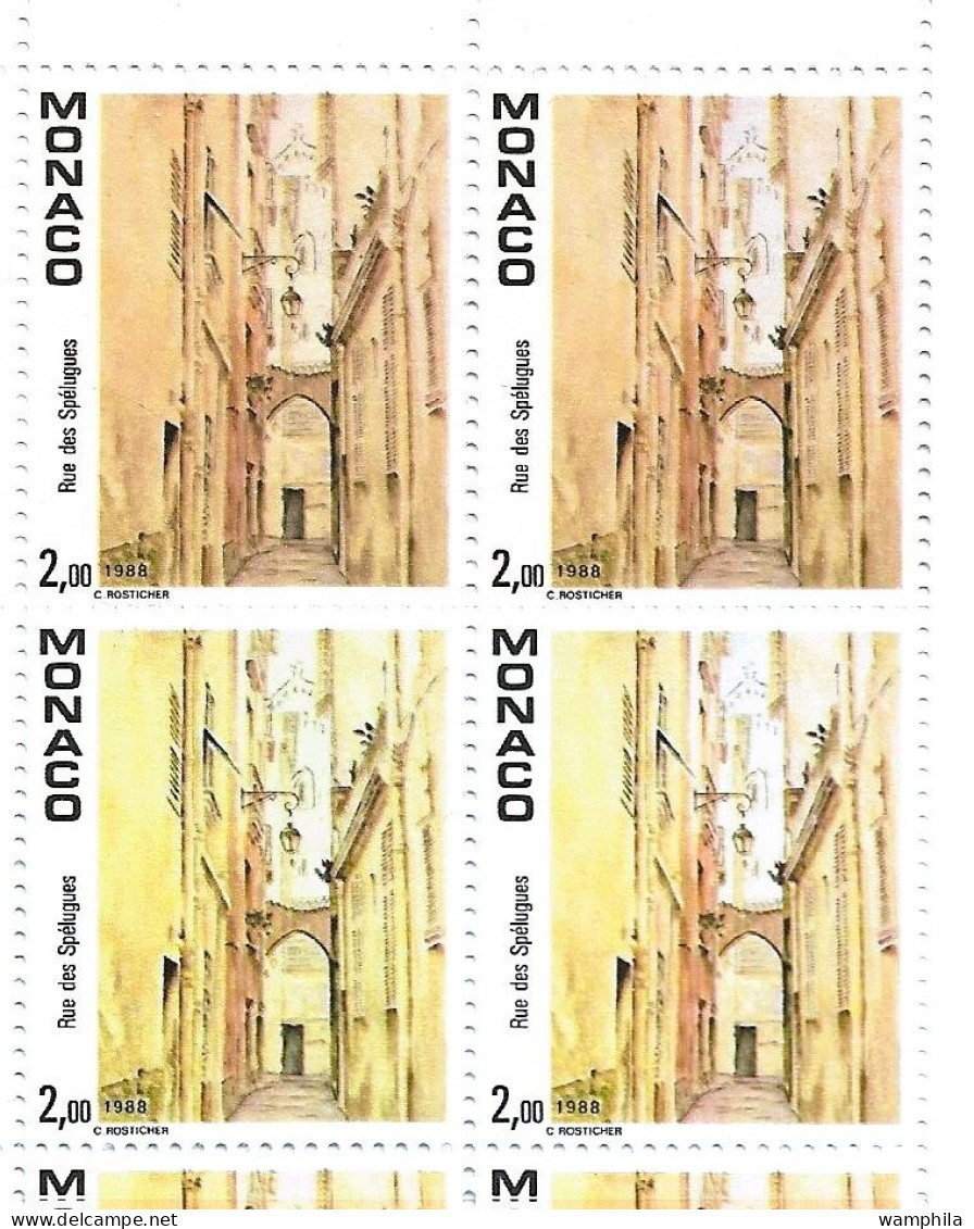 Monaco Carnet N°3 (Timbre N°1669) 2 Nuances Extrêmes Se Tenant . - Errors And Oddities