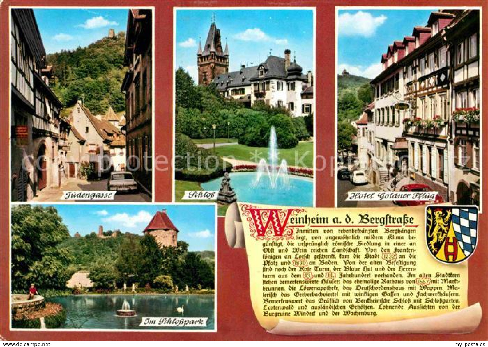 72631463 Weinheim Bergstrasse Judengasse Schloss Hotel-Goldener-Pflug Schlosspar - Weinheim