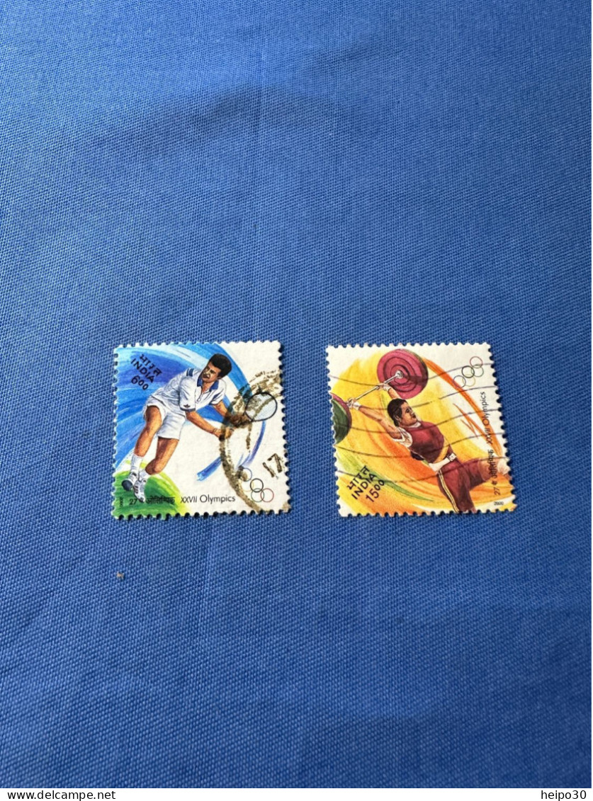 India 2000 Michel 1779 + 1781 Olympische Sommerspiele Sydney - Used Stamps