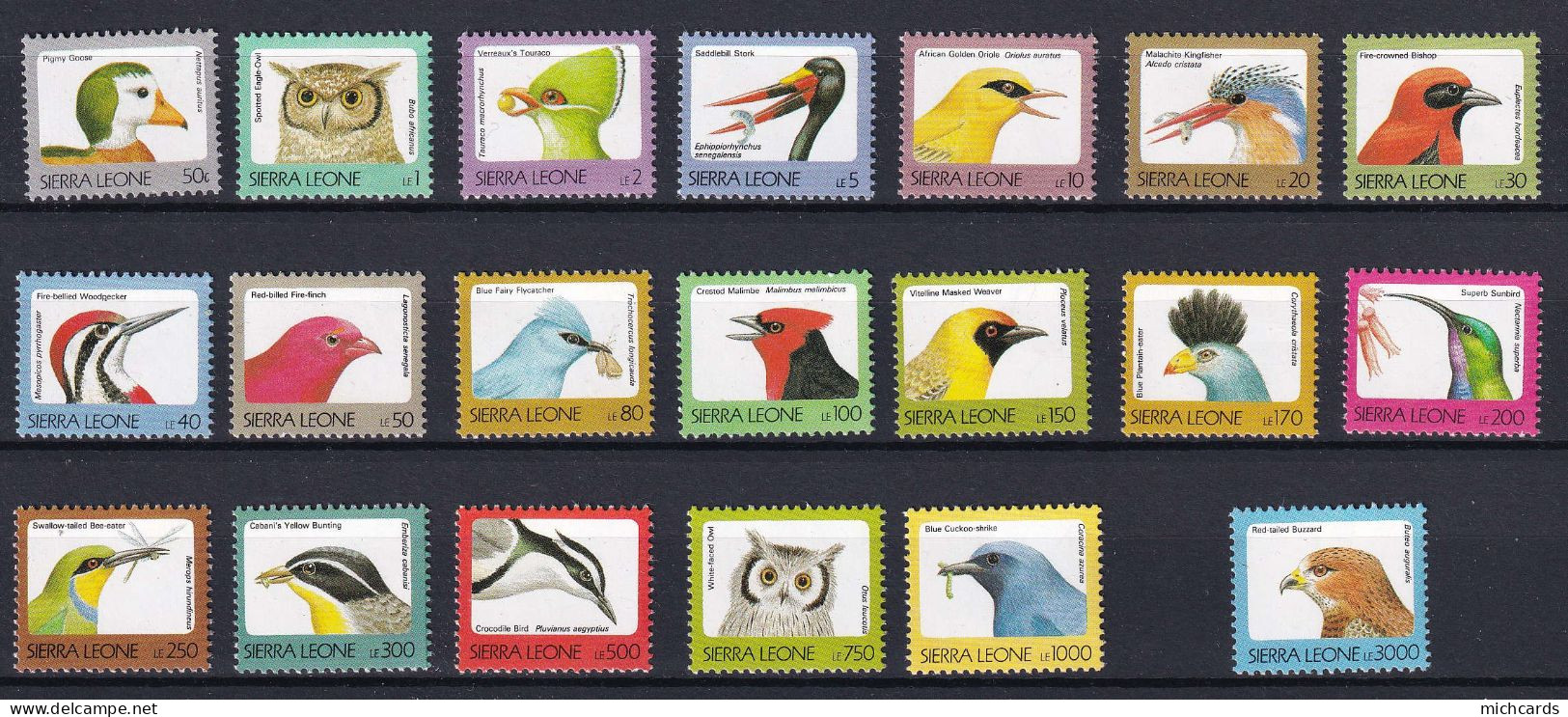 169 SIERRA LEONE 1992 - Y&T 1539/57 + 1666 - Oiseau - Neuf ** (MNH) Sans Charniere - Sierra Leone (1961-...)