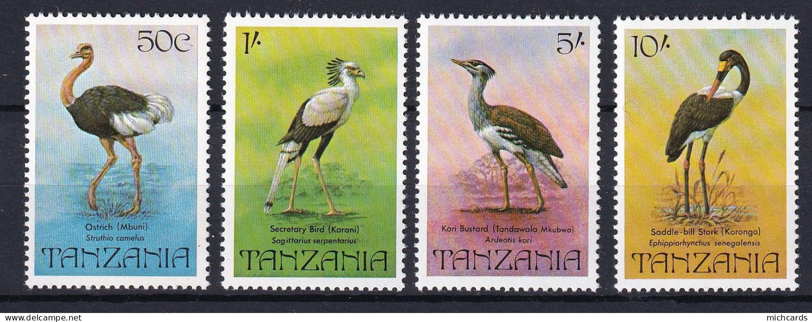 169 TANZANIE 1982 - Y&T 195/98 - Oiseau Echassier - Neuf ** (MNH) Sans Charniere - Tanzania (1964-...)