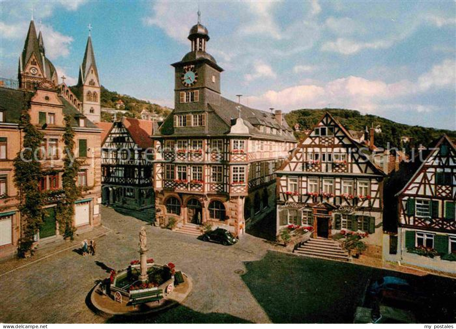 72630683 Heppenheim Bergstrasse Marktplatz Mit Rathaus Und Goldener Engel Heppen - Heppenheim