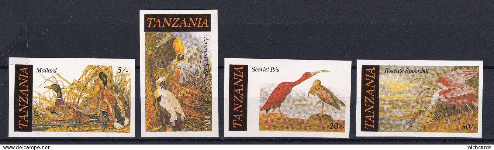 169 TANZANIE 1986 - Y&T 277/80 Non Dentele - Oiseau - Neuf ** (MNH) Sans Charniere - Tanzania (1964-...)