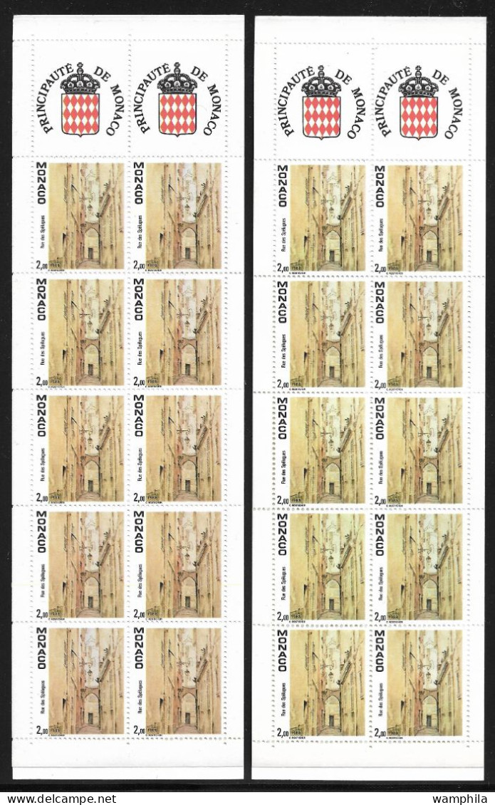 Monaco Carnets N°3 (Timbre N°1669) 2 Nuances Extrêmes . - Plaatfouten En Curiosa