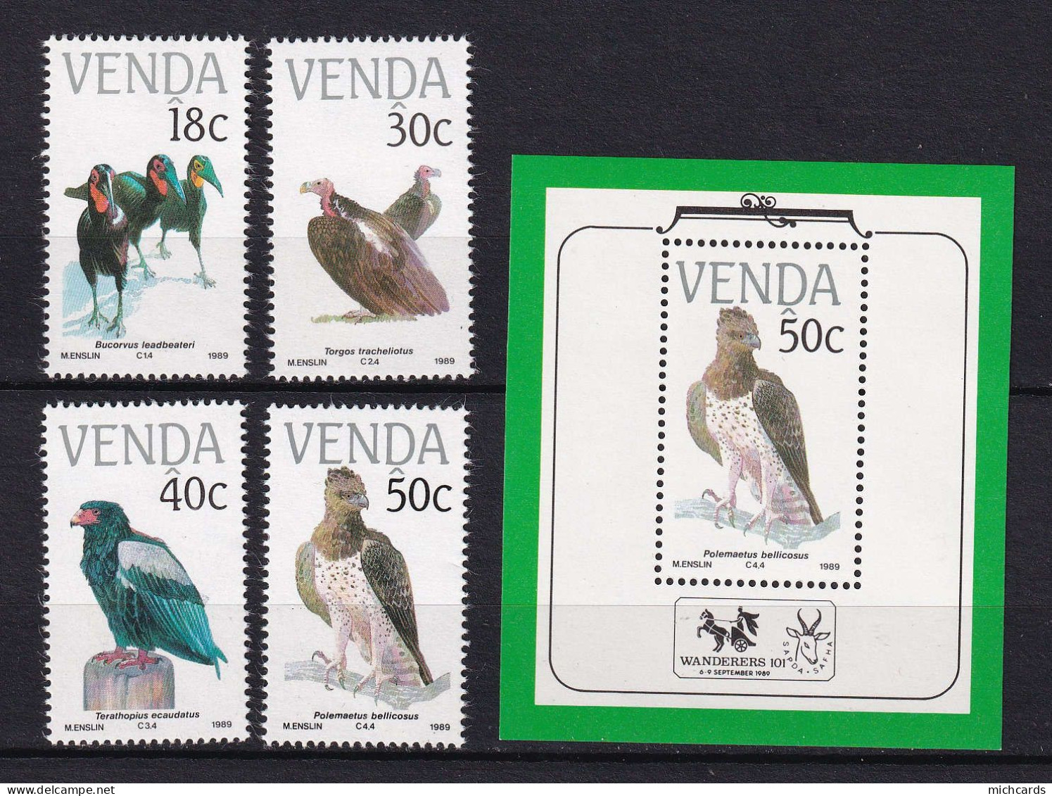 169 VENDA 1989 - Y&T 192/95 BF 5 - Oiseau - Neuf ** (MNH) Sans Charniere - Venda