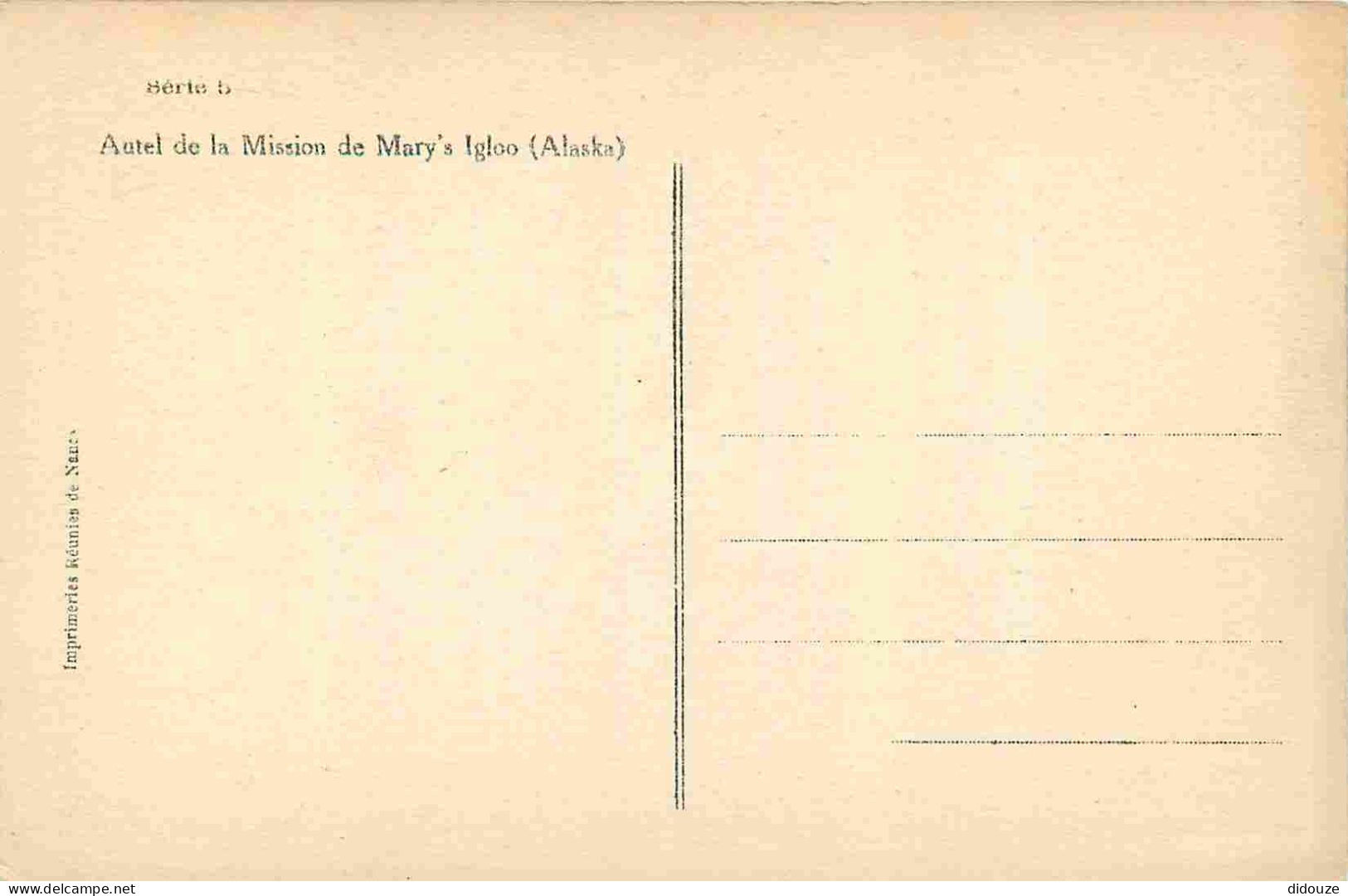 Alaska - Mission De Notre Dame De Lourdes - Autel - CPA - Voir Scans Recto-Verso - Autres & Non Classés