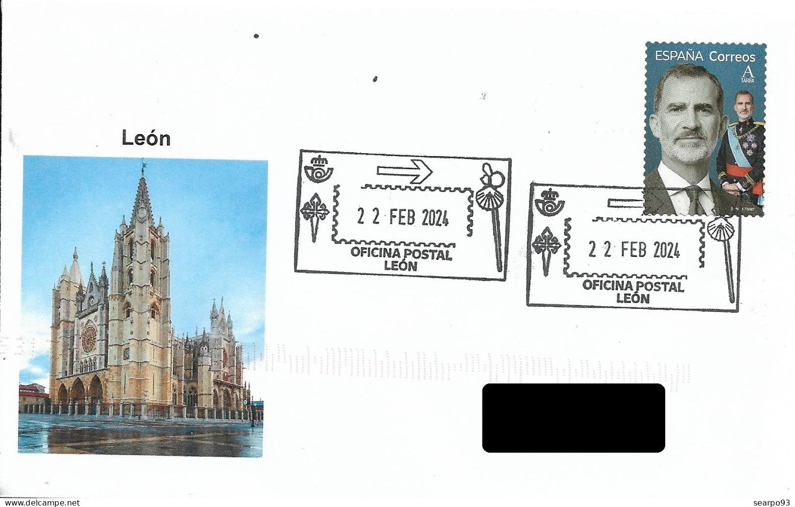 SPAIN. POSTMARK. CAMINO DE SANTIAGO. LEON. 2024 - Andere & Zonder Classificatie