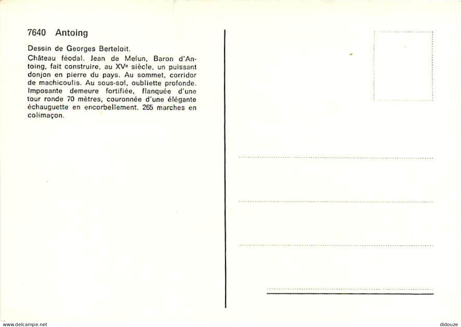 Belgique - Antoing - Dessin De Georges Berteloit - Château Féodal - Art - Carte Neuve - CPM - Voir Scans Recto-Verso - Antoing