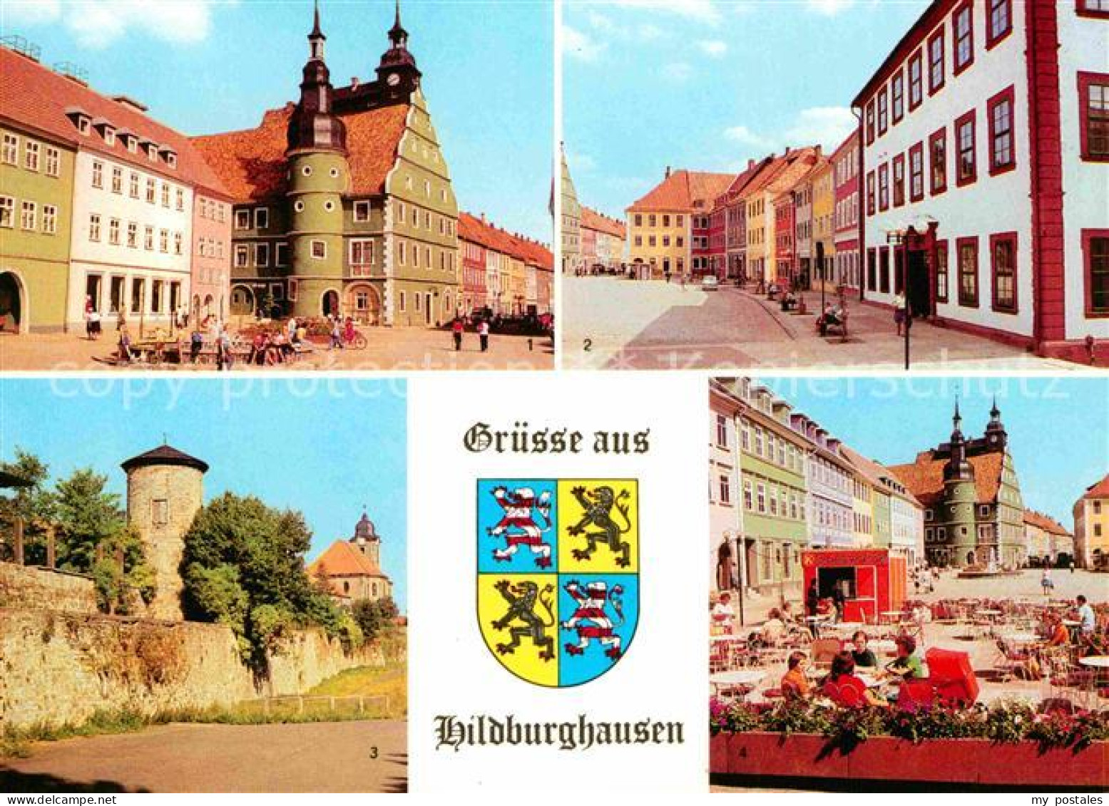 72629491 Hildburghausen Rathaus Marx Engels Platz Stadtmauer Boulevard Cafe Hild - Hildburghausen