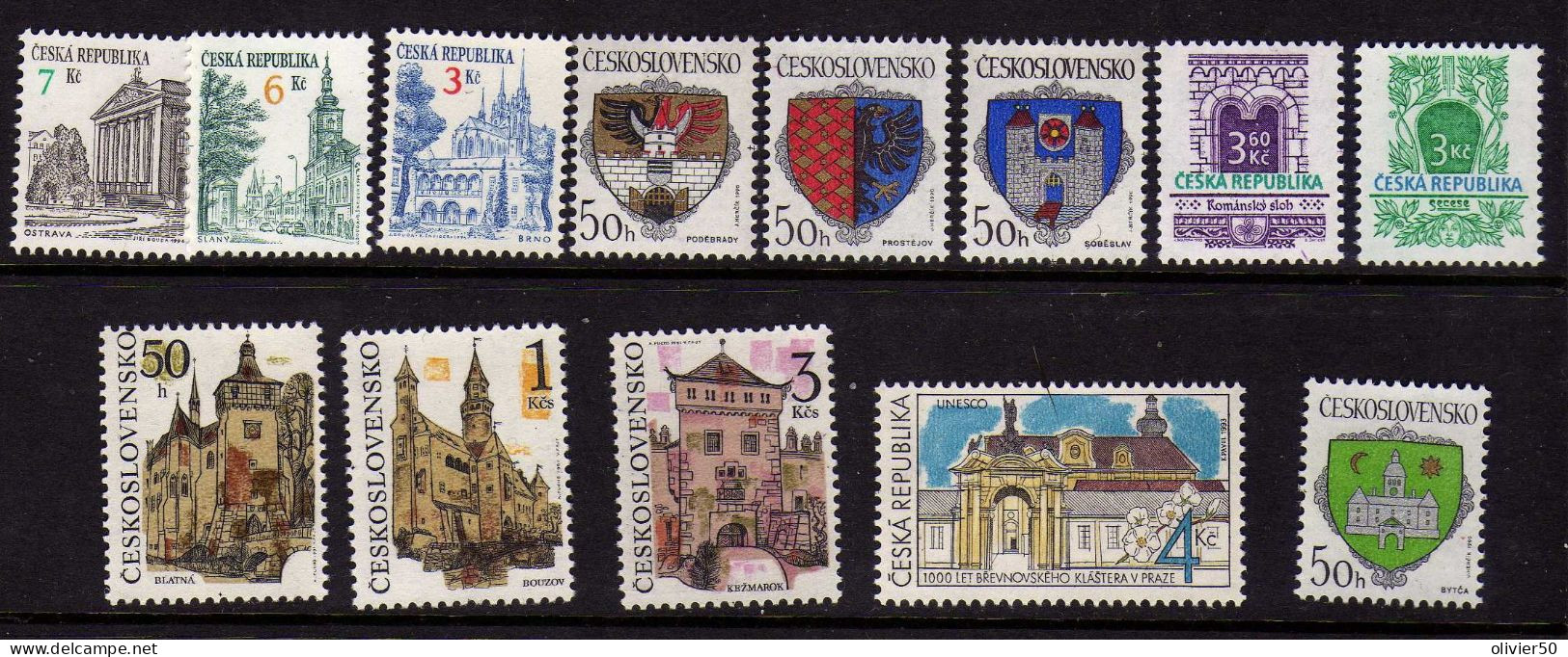 Tchequie - Chateaux - Armoiries -   Neufs** - MNH - Ungebraucht