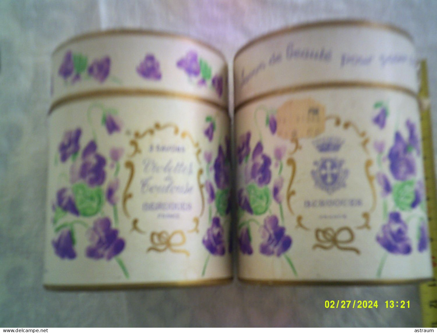 2 Coffret Vintage Parfum - Berdoues - Violettes De Toulouse - 80ml + 1 Boite Avec 1 Savon - Miniaturen Flesjes Dame (met Doos)