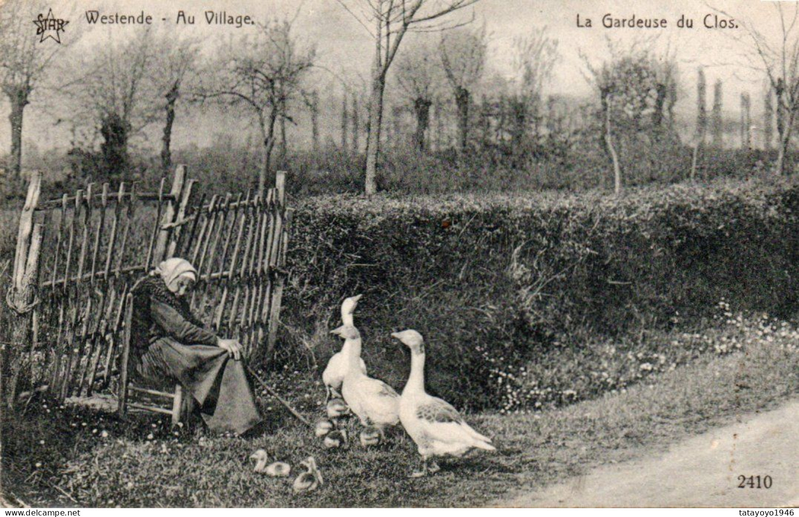 Westende  Au Village  La Gardeuse  Du Clos Voyagé En 1913 - Westende