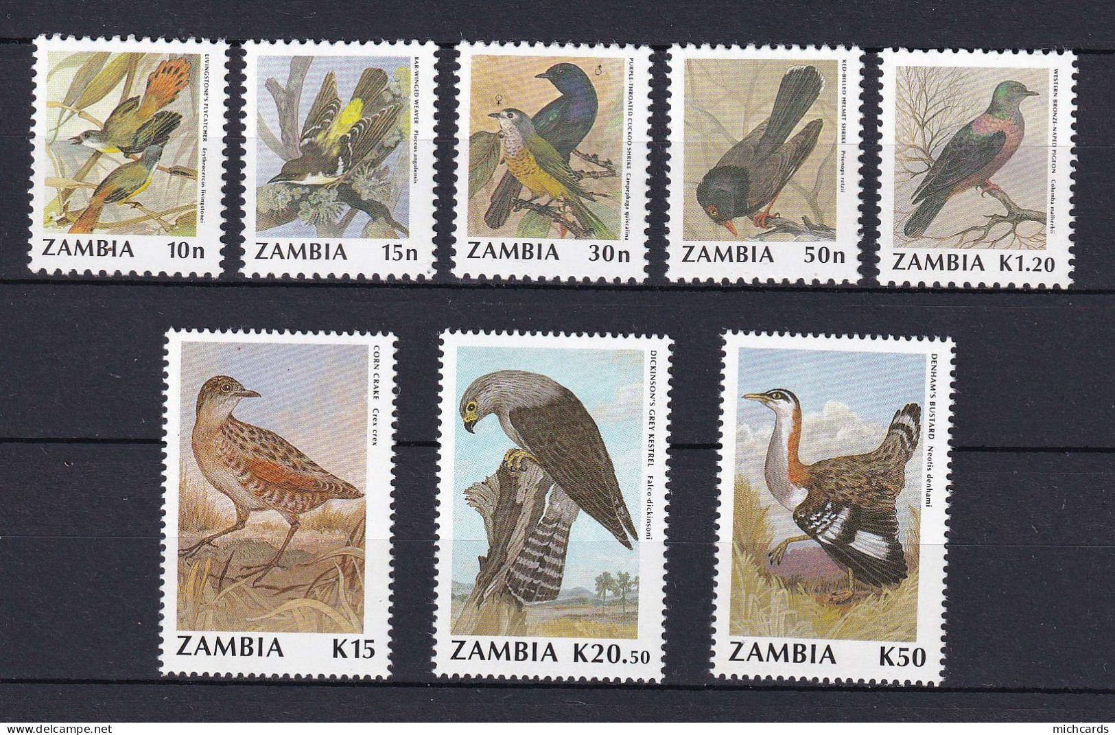 169 ZAMBIE 1990 - Y&T 510/17 - Oiseau  - Neuf ** (MNH) Sans Charniere - Zambie (1965-...)