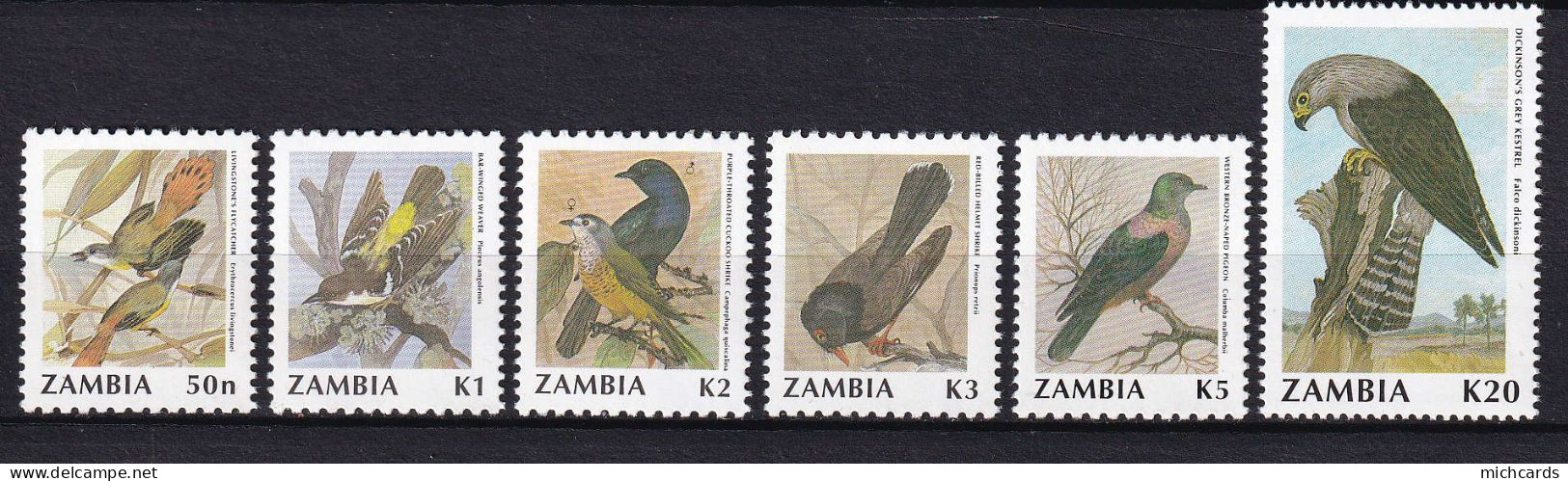 169 ZAMBIE 1991 - Y&T 530/35 - Oiseau - Neuf ** (MNH) Sans Charniere - Zambie (1965-...)