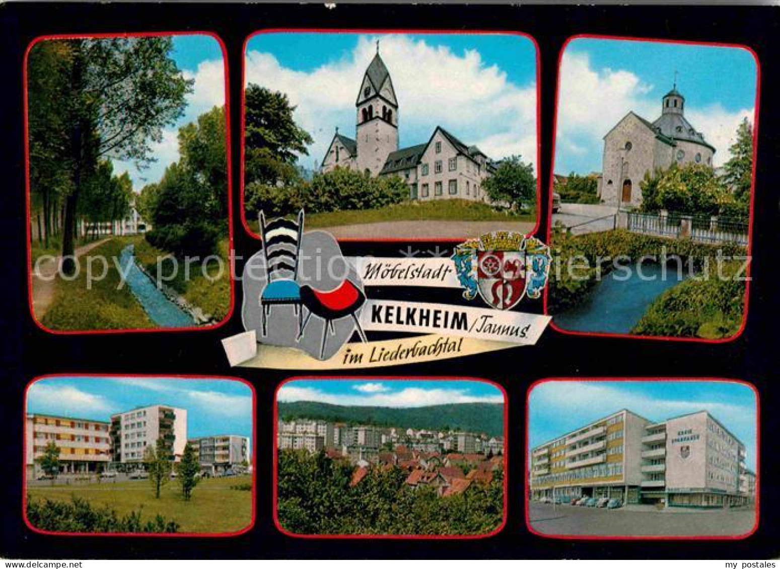 72626395 Kelkheim Im Liederbachtal Kirche Wohnblocks Hochhaeuser Moebelstadt Kel - Kelkheim