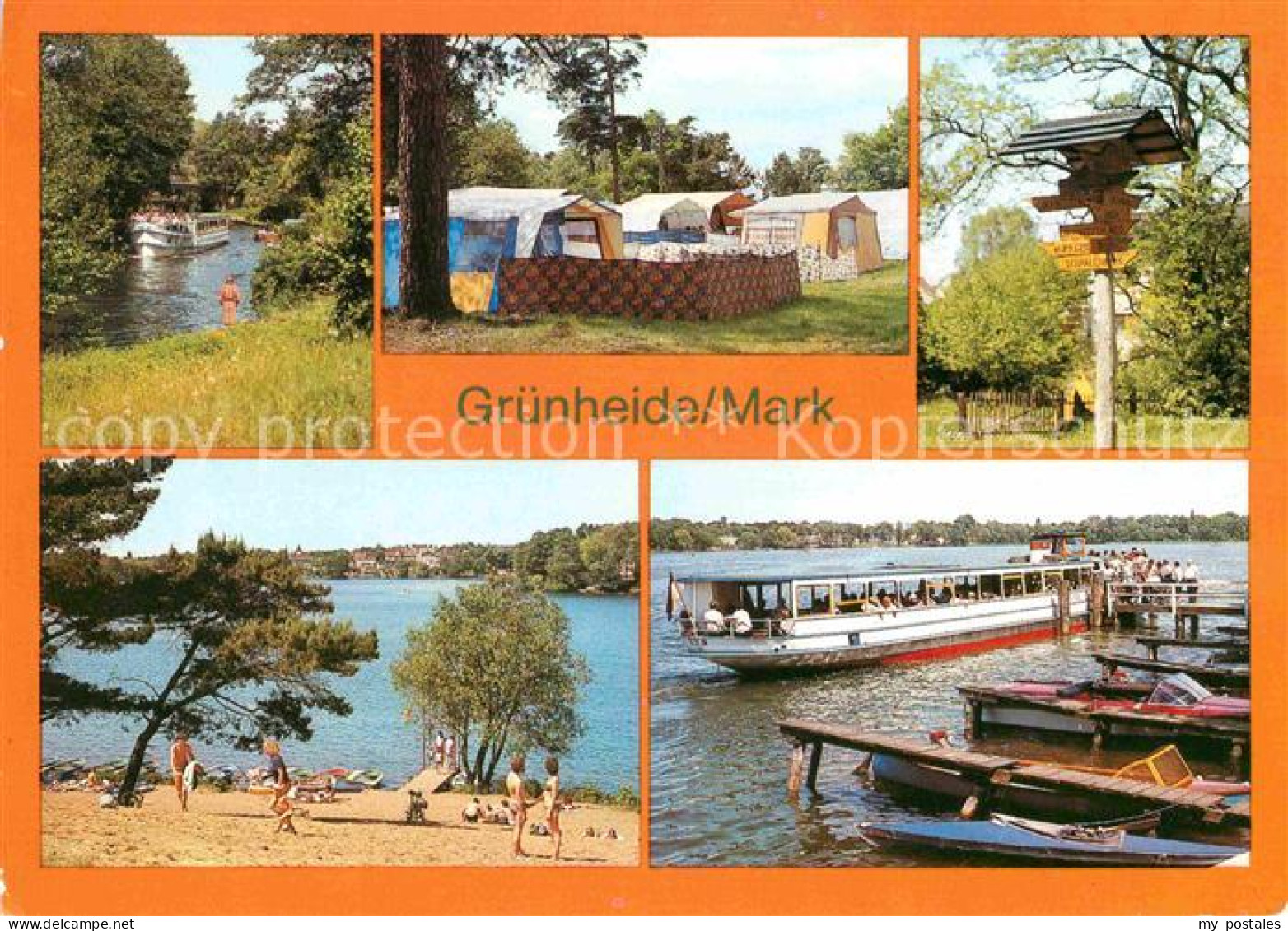 72625783 Gruenheide Mark Loecknitz Camping Am Peetzsee Wanderwegweiser Werlsee A - Gruenheide