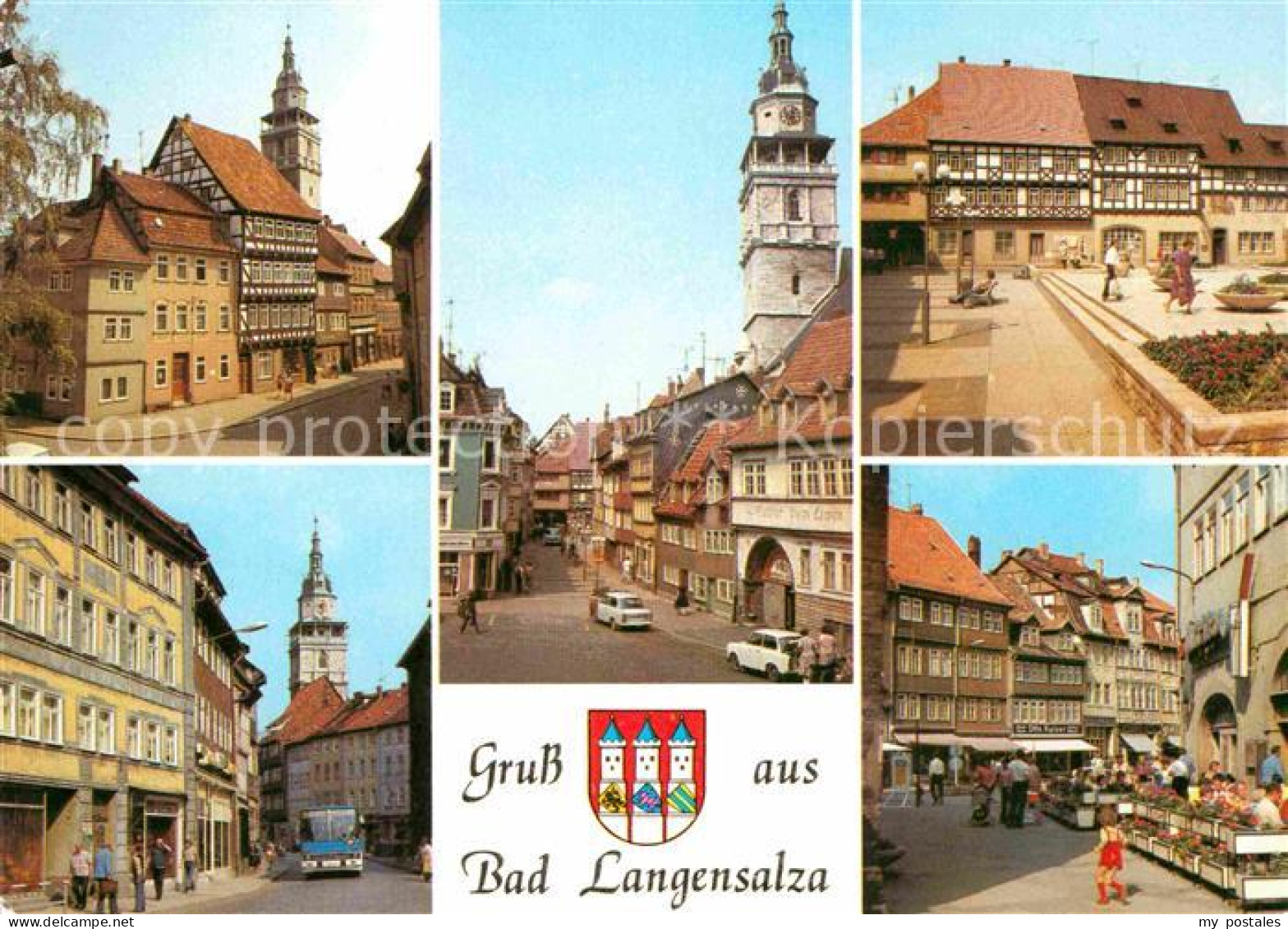 72625617 Bad Langensalza Schloss Kornmarkt Marktkirche Marktstrasse Boulevardcaf - Bad Langensalza