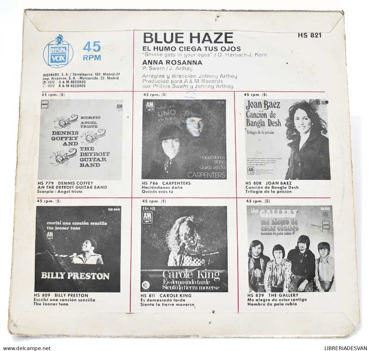 Blue Haze - El Humo Ciega Tus Ojos / Anna Rosanna. Single - Andere & Zonder Classificatie