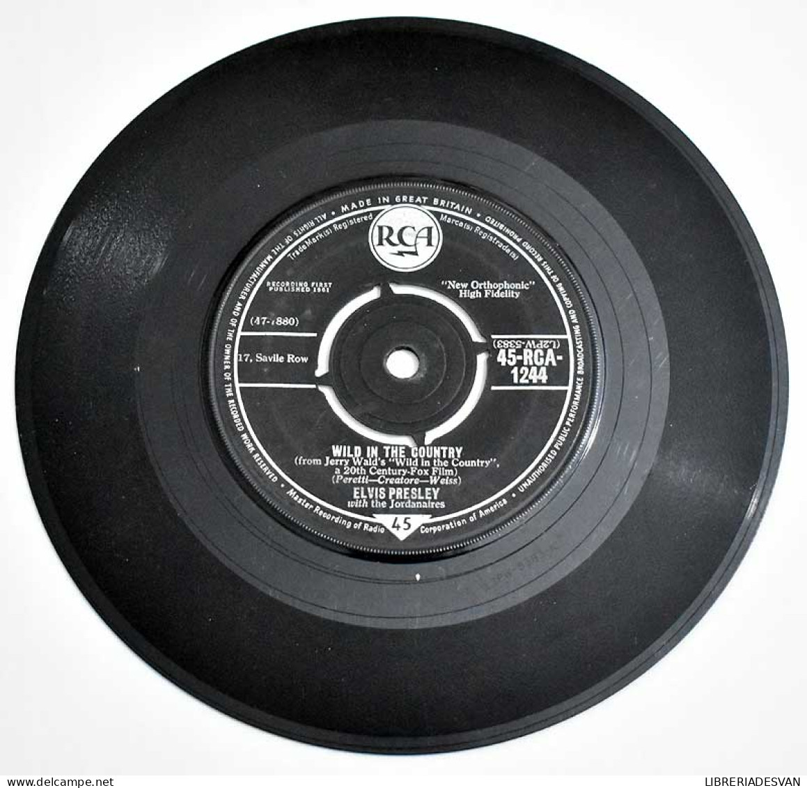 Elvis Presley - Wild In The Country / I Feel So Bad. Single (sólo Disco) - Other & Unclassified