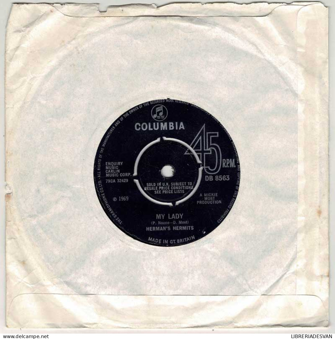 Herman's Hermits - My Sentimental Friend / My Lady. Single (sólo Vinilo) - Otros & Sin Clasificación