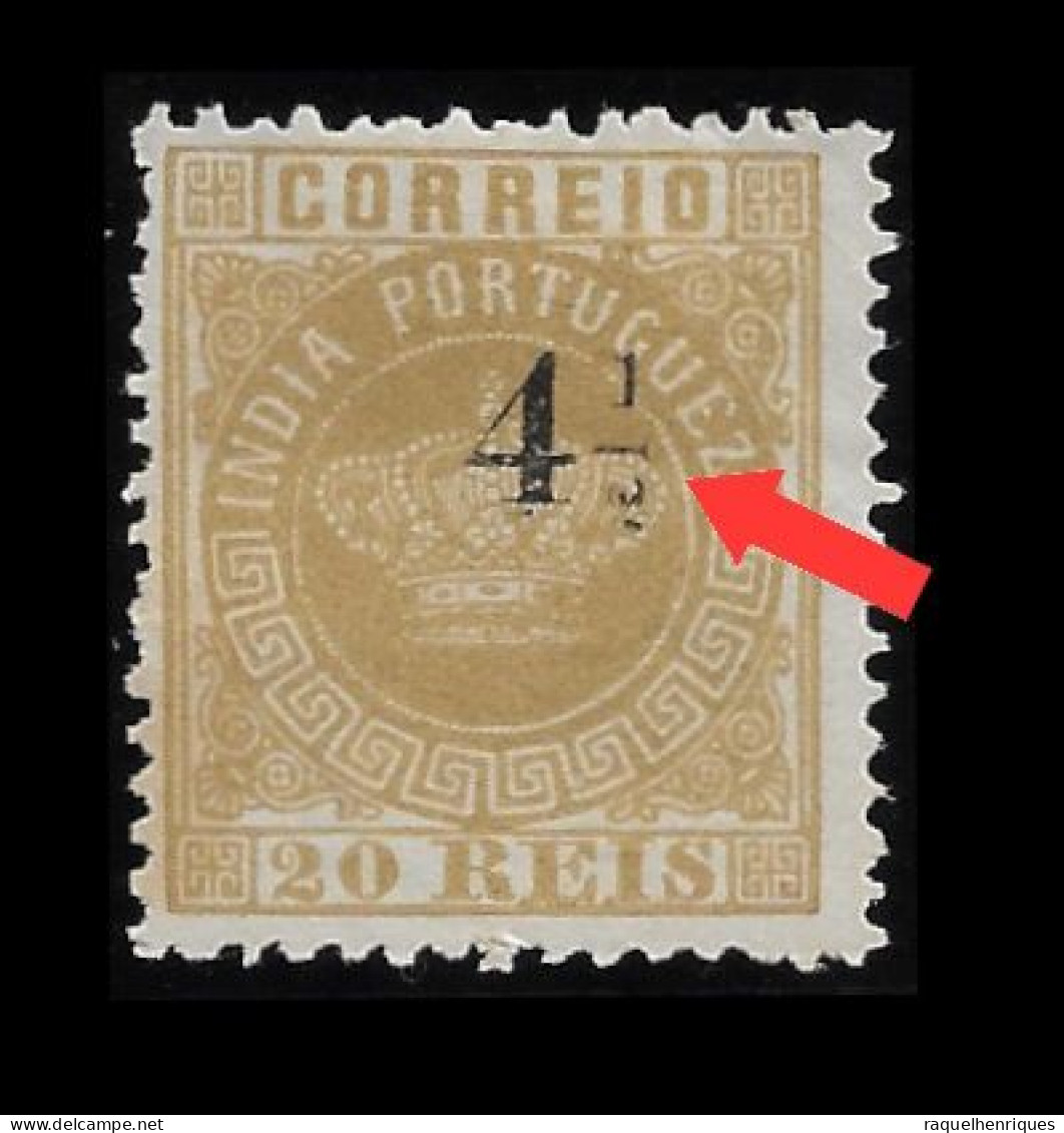 PORTUGUESE INDIA 1881/82 Portuguese Crown SURCHARGED ERROR P:12.5 MH (NP#72-P23-L9) - Inde Portugaise