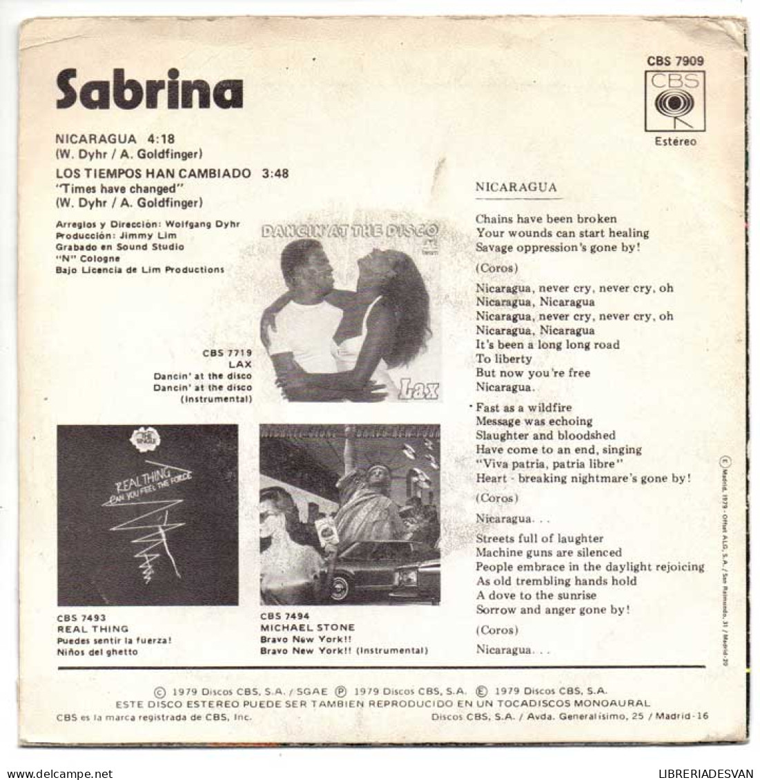 Sabrina - Nicaragua / Los Tiempos Han Cambiado - Single - Andere & Zonder Classificatie