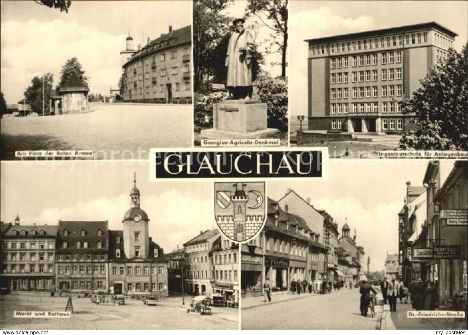 72547383 Glauchau Platz Der Roten Armee Georgius Agricole Denkmal Ingenieurschul - Glauchau