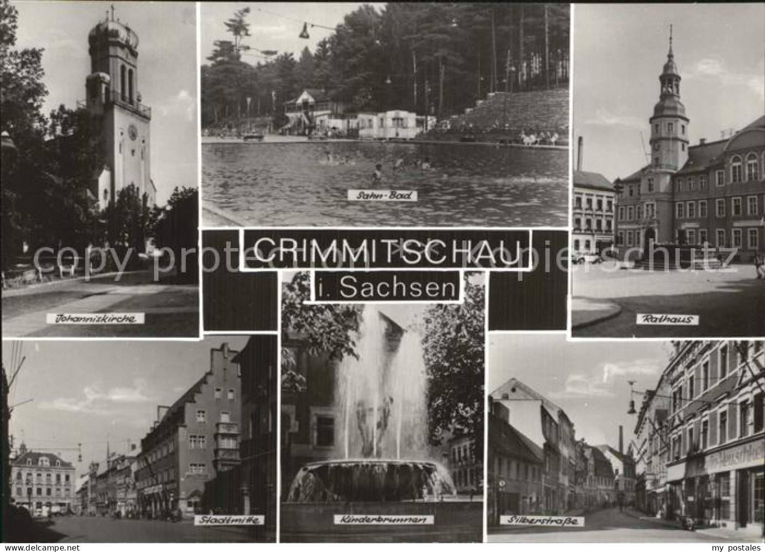 72547298 Crimmitschau Johanniskirche Sahn Bad Rathaus Stadtmitte Kinderbrunnen S - Crimmitschau