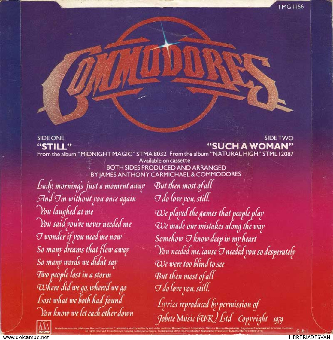 Commodores - Still / Such A Woman. Single (sólo Carátula) - Sonstige & Ohne Zuordnung