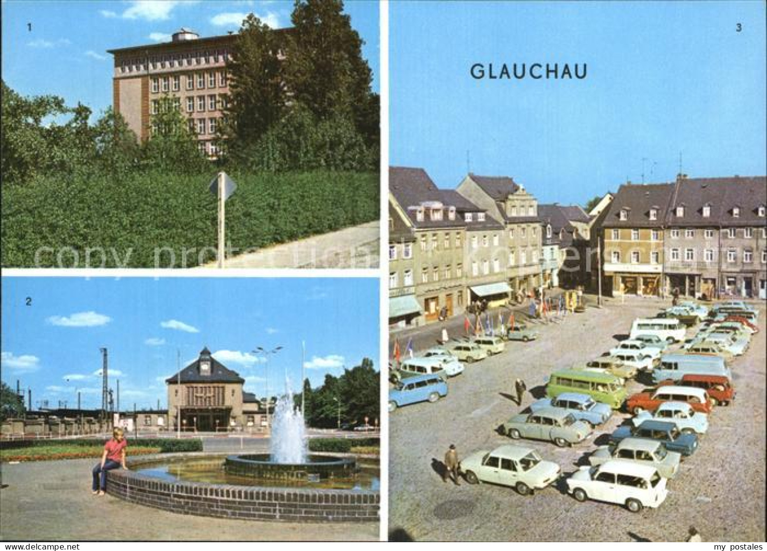 72547278 Glauchau Ingenieurschule Bahnhof Markt Brunnen Glauchau - Glauchau