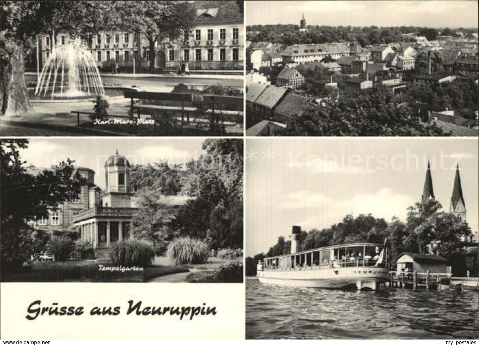 72547235 Neuruppin Karl Marx Platz Stadtblick Tempelgarten Fahrgastschiff Neurup - Neuruppin