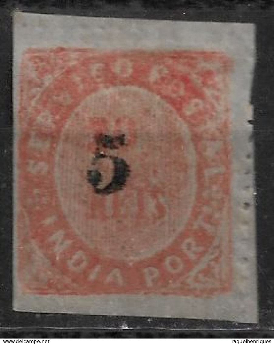 PORTUGUESE INDIA 1881/82 NATIVE SURCHARGED MH (NP#72-P23-L9) - Portugiesisch-Indien