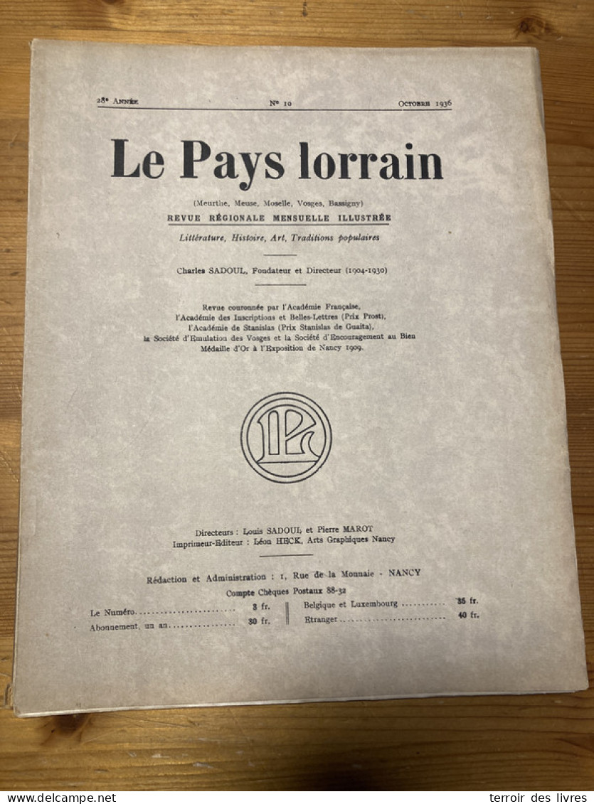Le Pays Lorrain 1936 10 Jules Bastien Lepage (natif De DAIMVILLERS) - Lorraine - Vosges