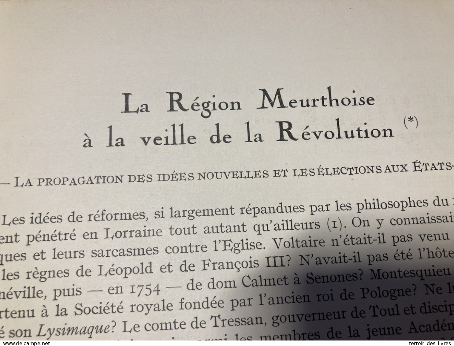 Le Pays Lorrain 1937 7 Region Meurthoise à La Veille De La Révolution MALAUCOURT - Lorraine - Vosges