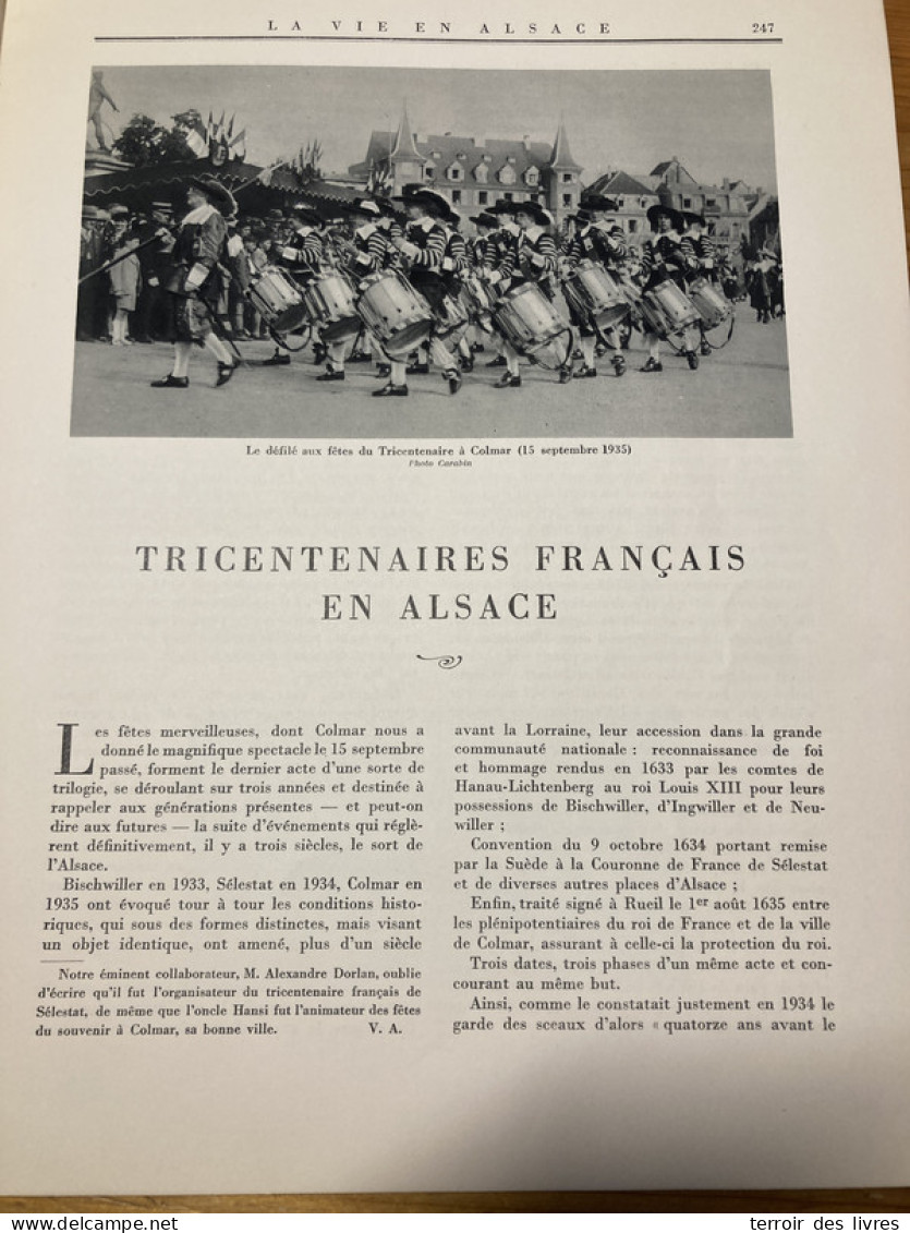 La Vie En Alsace 1935 11 Tricentenaire Alsace Crimes Marseillaise - Lorraine - Vosges