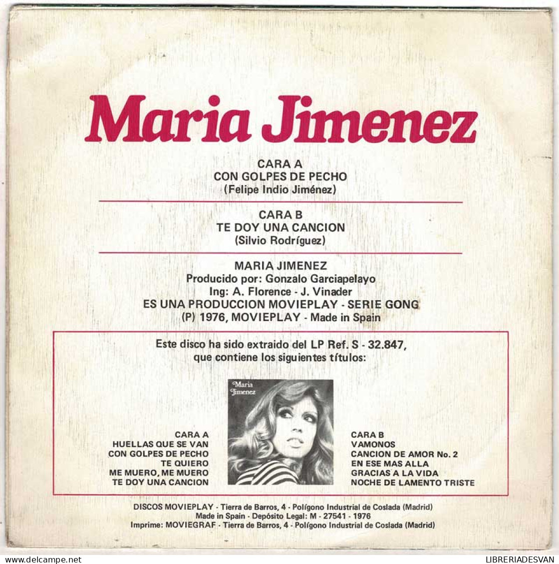 María Jiménez - Con Golpes De Pecho / Te Doy Una Canción. Single - Sonstige & Ohne Zuordnung