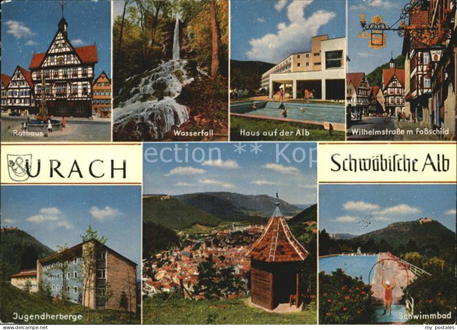 72545500 Urach Bad Rathaus Wasserfall Wilhelmstrasse  Bad Urach - Bad Urach