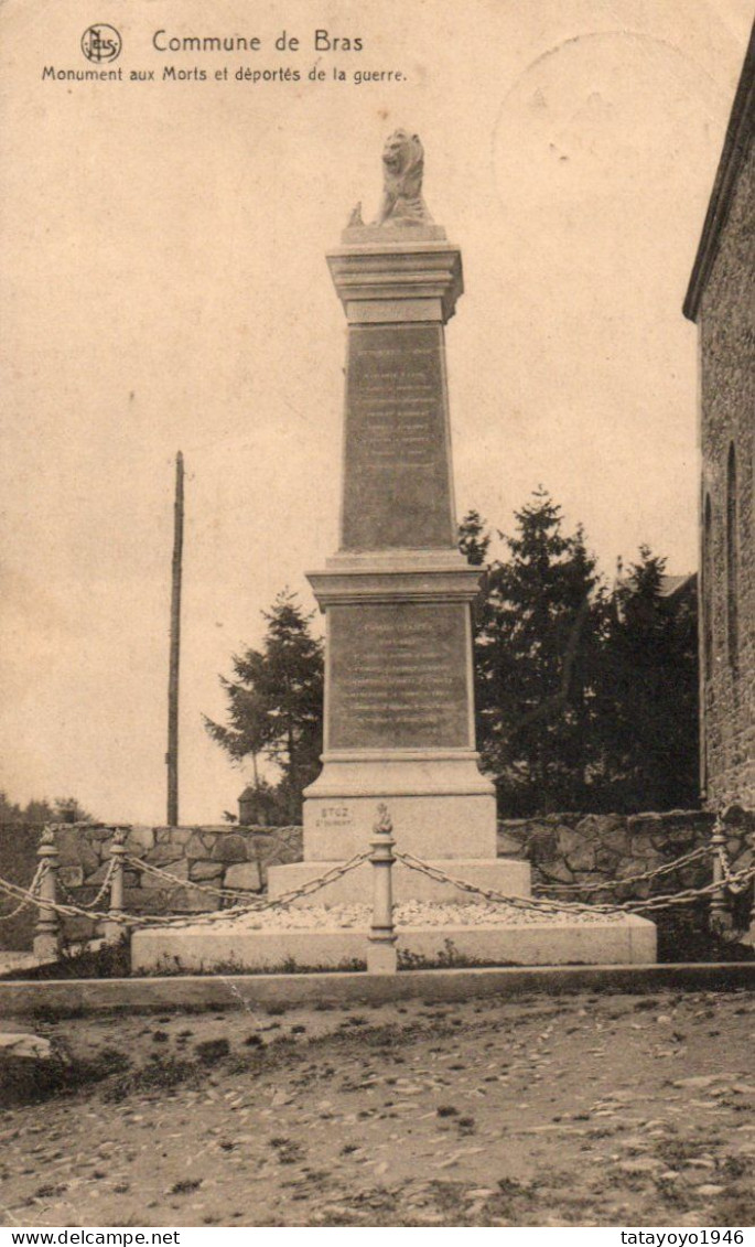 Commune De Bras Monument Aux Morts Et Déportés De La Guerre Voyagé En 1923 - Libramont-Chevigny
