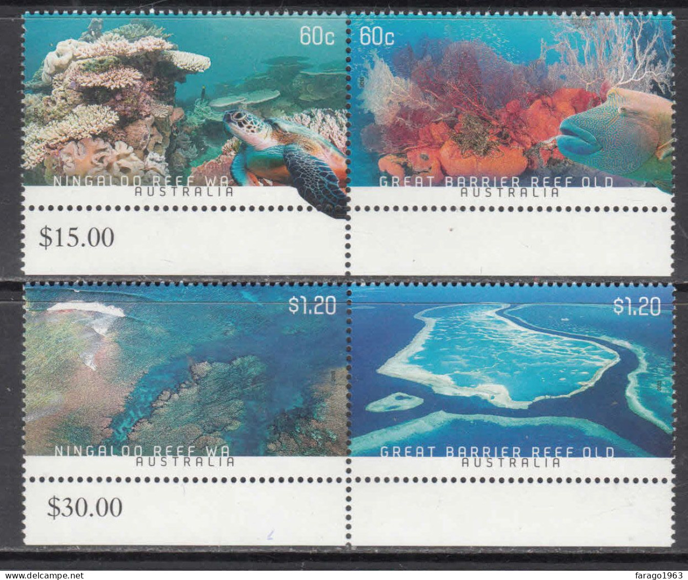 2013 Australia Coral Reefs Marine Life Complete Set Of 4 MNH - Mint Stamps
