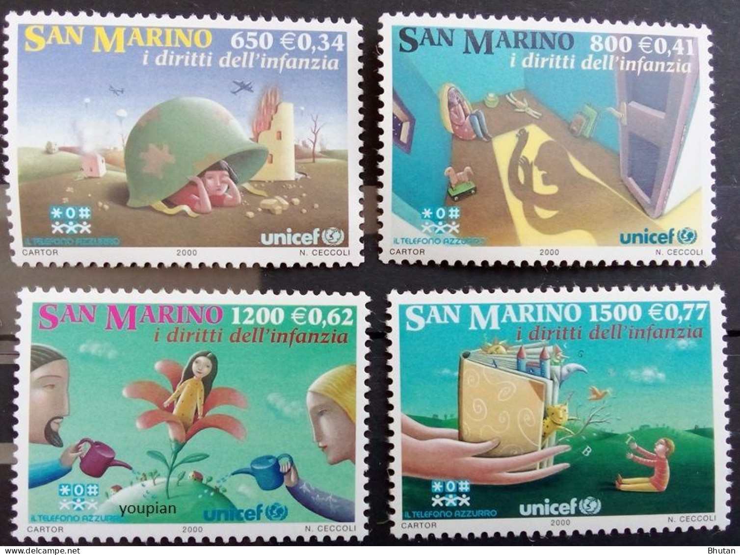 San Marino 2000, 10 Years Of UNICEF, MNH Stamps Set - Unused Stamps