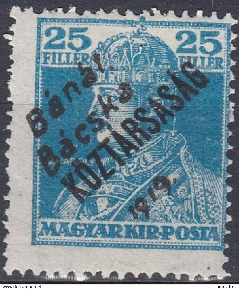 Hongrie Banat Bacska 1919 Mi 38 MH *  Roi Charles IV   (A8) - Banat-Bacska