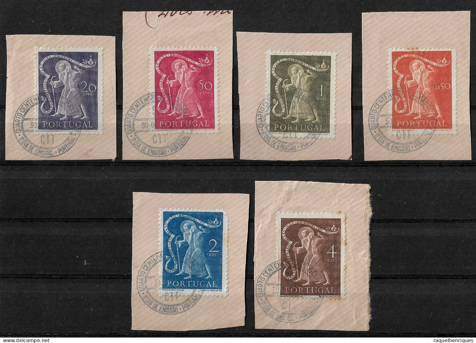 PORTUGAL 1950 JOÃO DE DEUS SET FIRST DAY CANCEL (NP#72-P24-L3) - Used Stamps