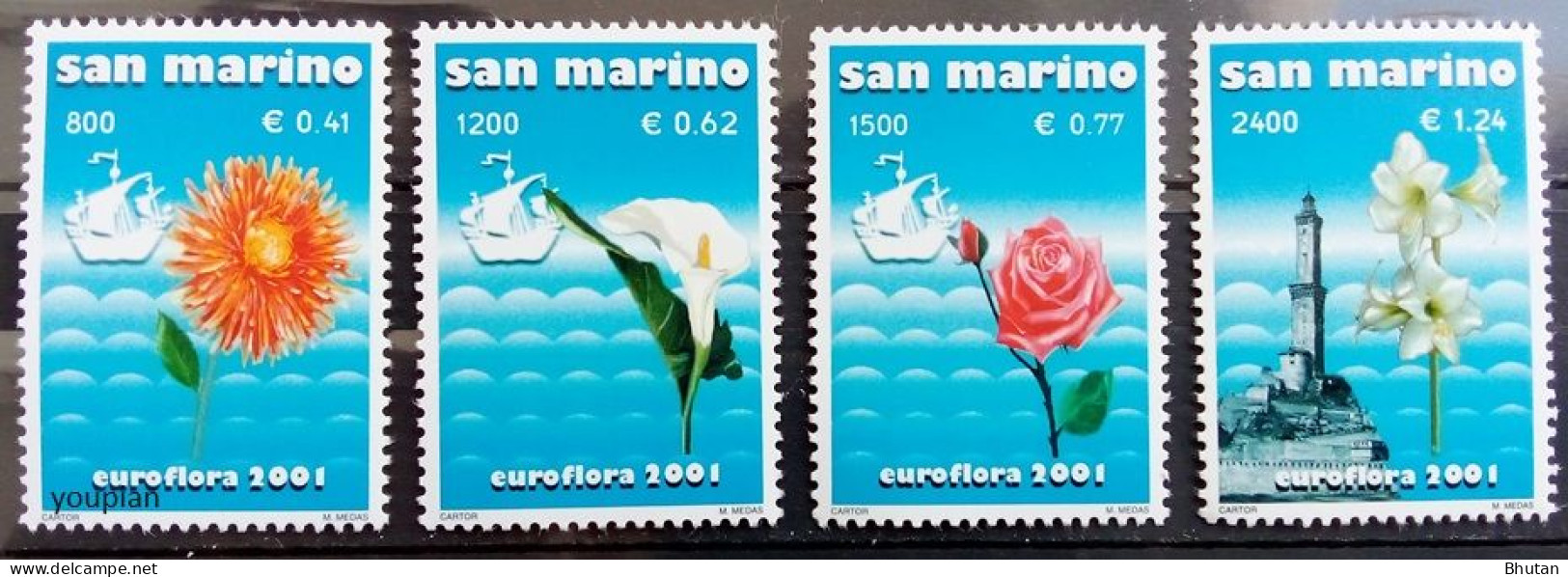 San Marino 2001, International Flower And Ornamental Plant Exhibition EUROFLORA, MNH Stamps Set - Ongebruikt