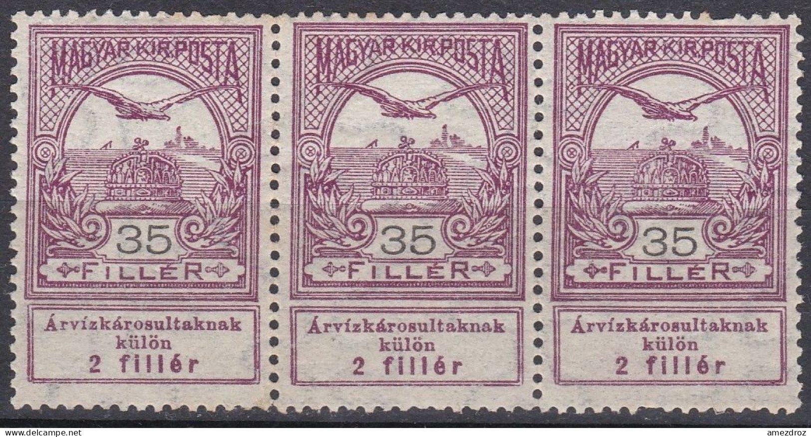 Hongrie 1912 Mi 139 NMH ** Aide Aux Victimes Des Inondations, Turul Sur La Couronne De Saint-Étienne  (A9) - Unused Stamps