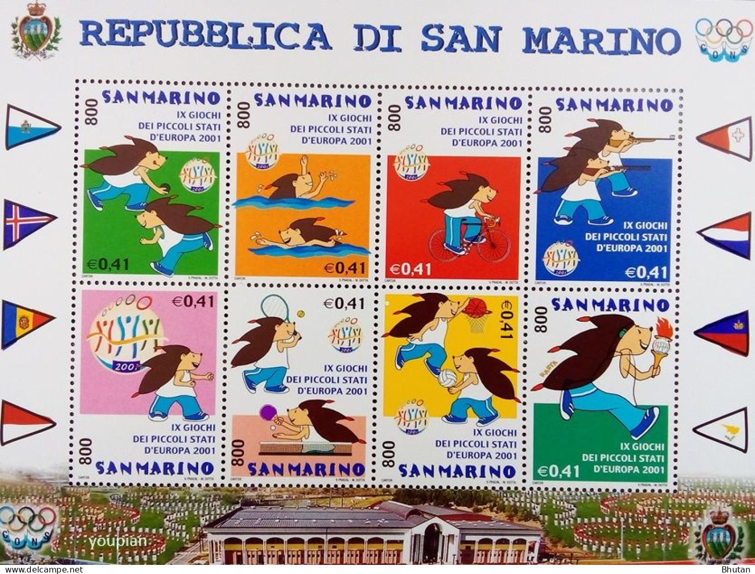 San Marino 2001, Sports Games Of The European Small States, MNH S/S - Unused Stamps