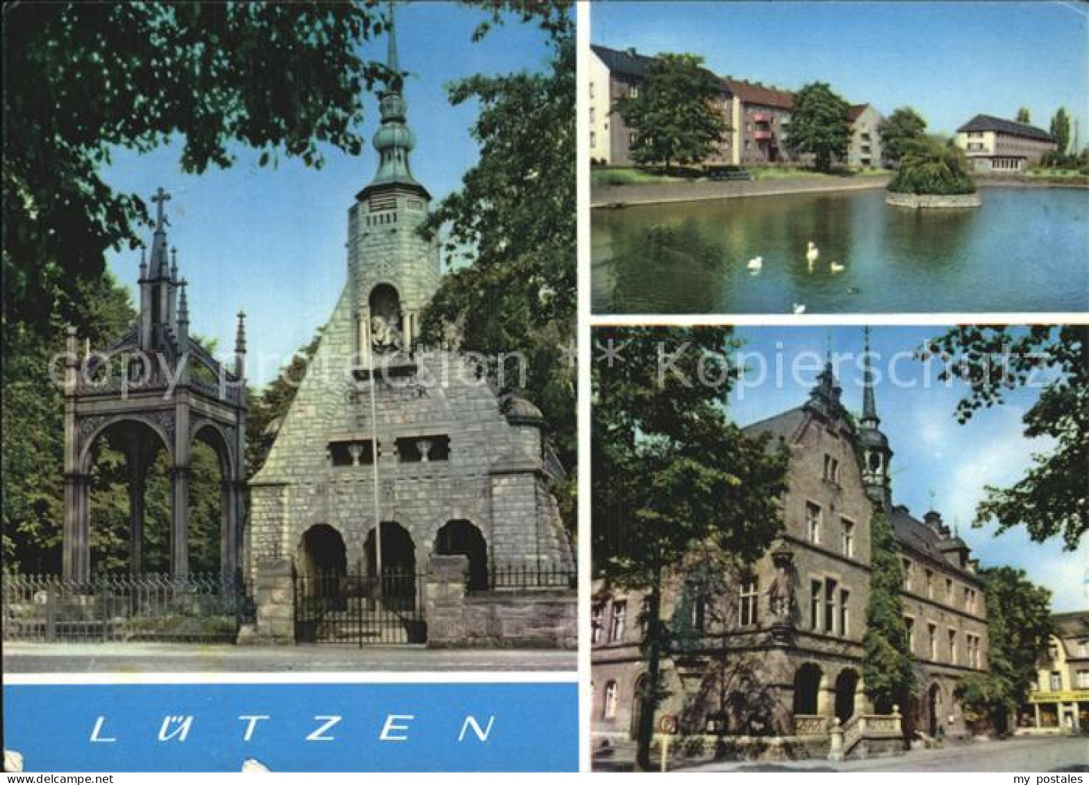 72543632 Luetzen Gustav Adolf Denkmal Schwanenteich Rathaus Luetzen - Lützen